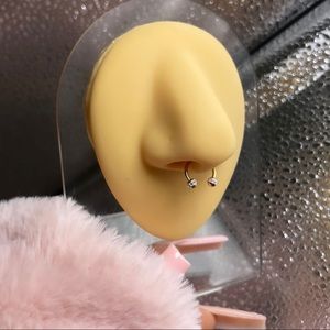 Crystals Paved Around ball Gold PVD Over 316L Surgical Steel Horseshoes